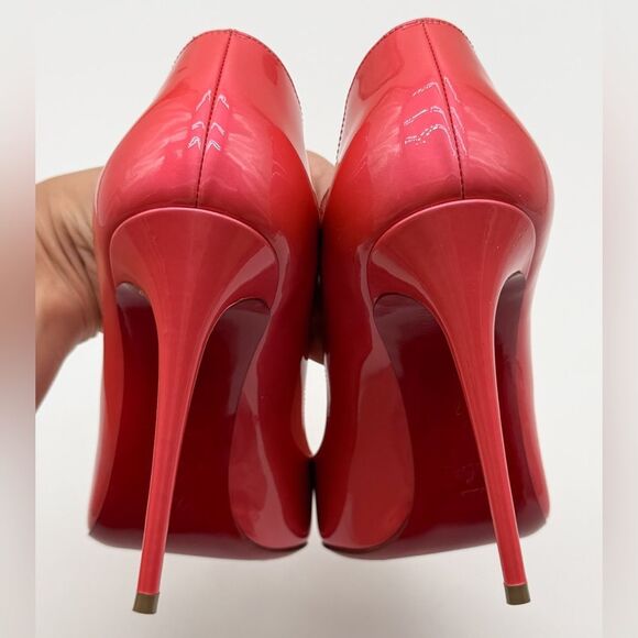 Christian Louboutin Hot Chick 100 mm Patent Fluo Metal Florida Pink Heel Pump 37 - Picture 4 of 12